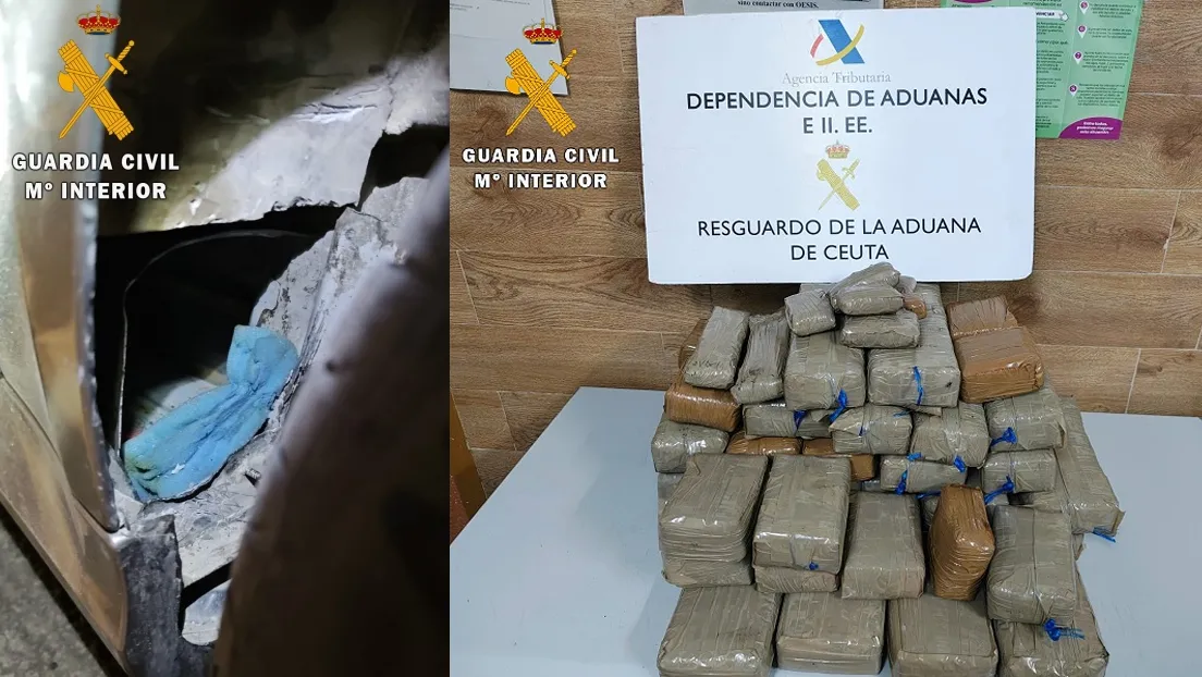 La Guardia Civil detuvo en Ceuta a un marroquí con 45,7 kilos de hachís ocultos en su coche Mercedes rumbo a Algeciras (Cádiz)