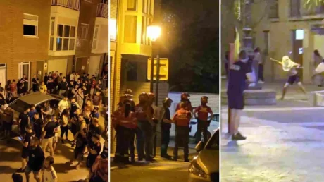 Los vecinos se enfrentan a los MENAS de Marcilla tras robos y ser atacados con piedras, sillas, barradas de hierro, navajas y machetes - junio 2025